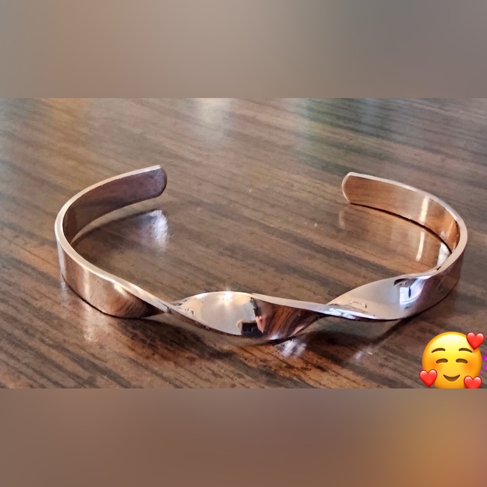Twisted Rose Gold Cuff Bracelet